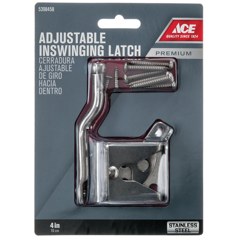 Ace 7.5 in. H X 2 in. W X 4 in. L Stainless Steel Adjustable Gate Latch
