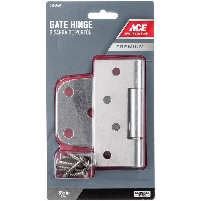 Ace 3.5 in. L Stainless Steel Heavy Duty Gate Hinge 1 pk