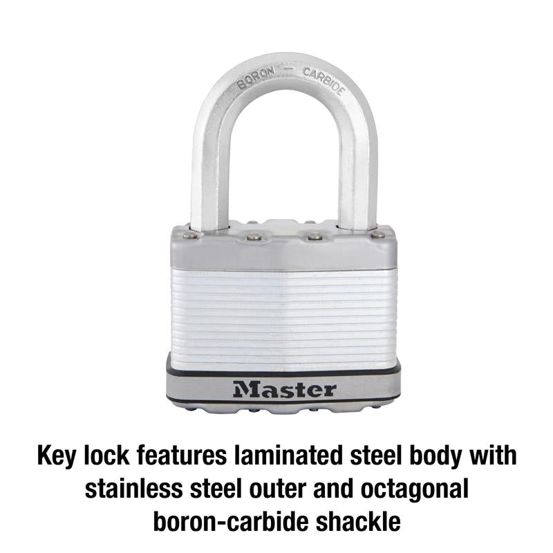 Master Lock Magnum 2 in. H X 1-1/4 in. W X 2-1/2 in. L Steel Dual Ball Bearing Locking Padlock Keyed