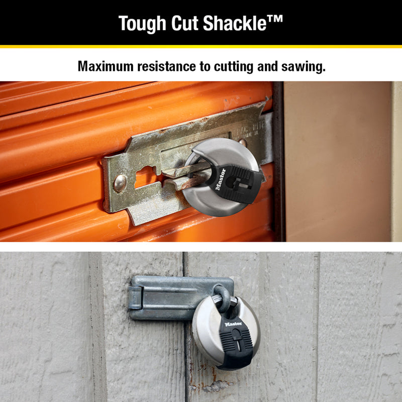 Master Lock 2-3/4 in. H X 1-13/64 in. W X 2-3/4 in. L Steel Ball Bearing Locking Disk Padlock Keyed