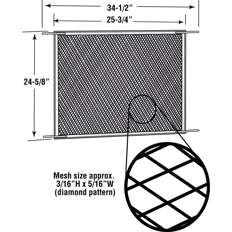 Prime-Line Bronze Aluminum Screen Door Grille 1 pc