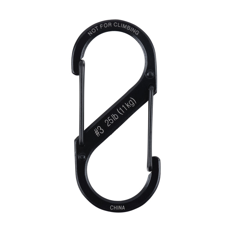 Nite Ize S-Biner 1.8 in. D Stainless Steel Black Carabiner Key Holder
