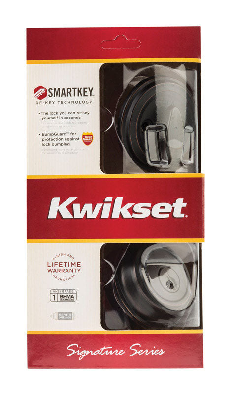 Kwikset SmartKey Venetian Bronze Metal Deadbolt
