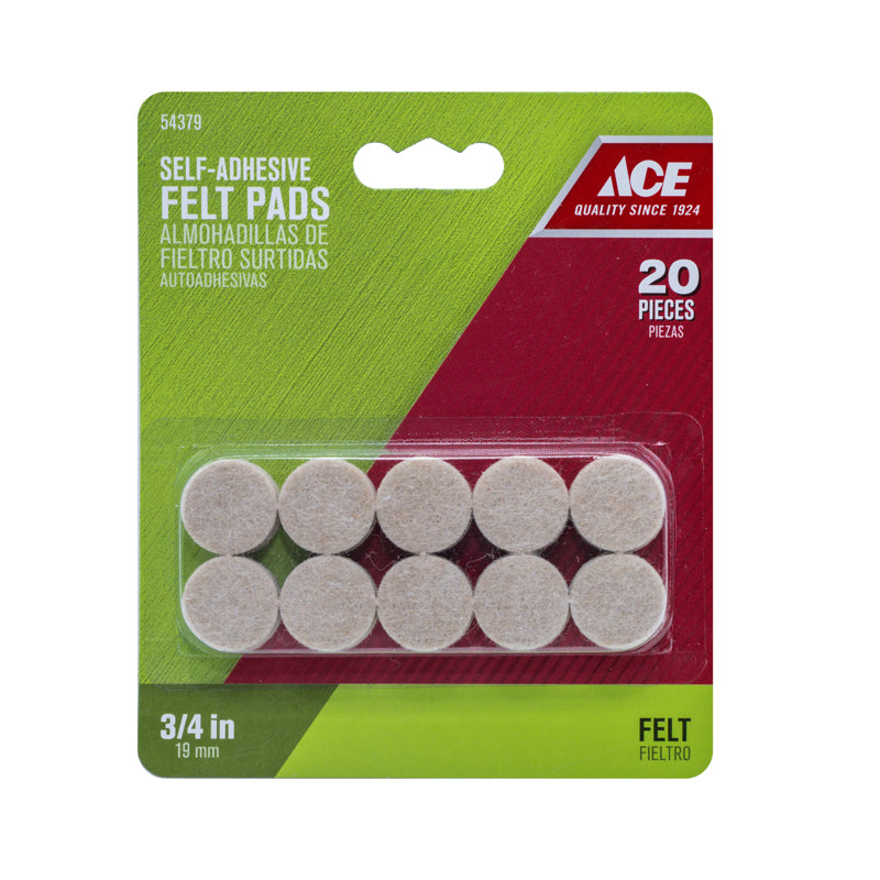 PAD FELT 3/4"CIRCLE 20PK