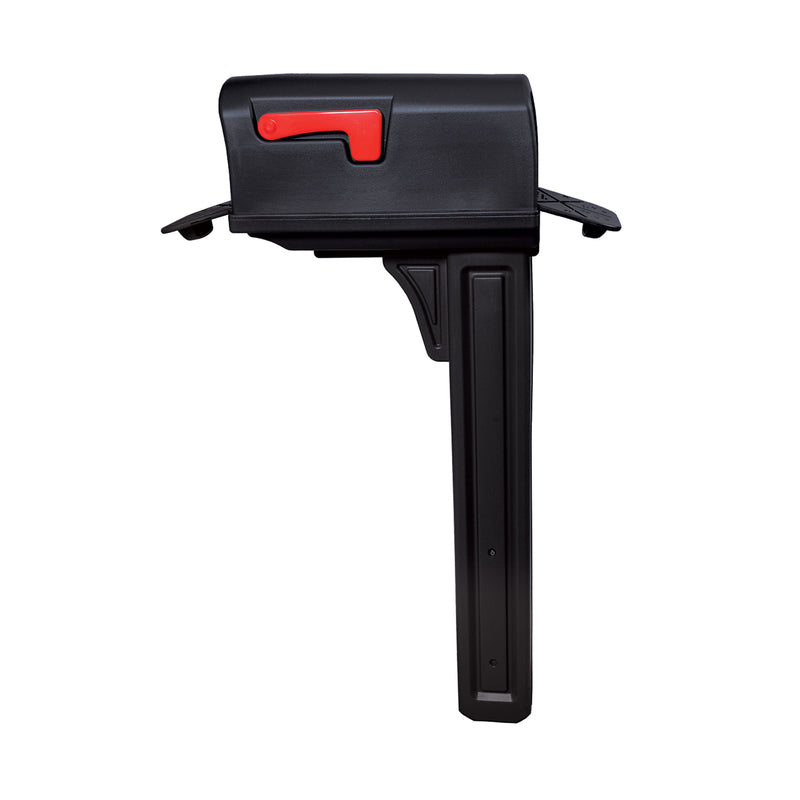 Gibraltar Mailboxes Classic Plastic Post Mount Black Double Door Mailbox