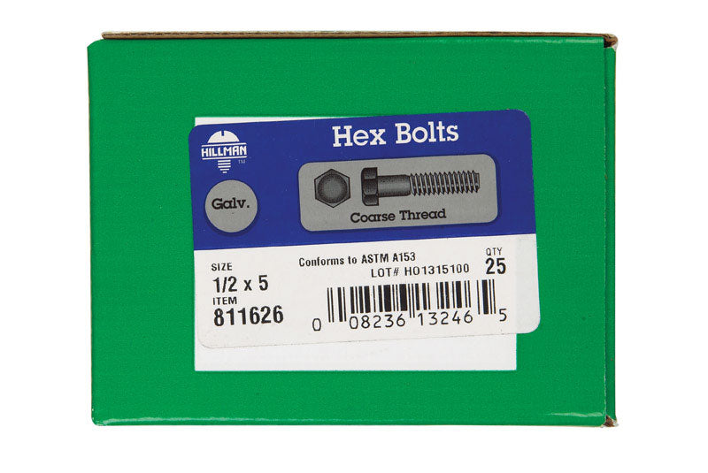 GALV HX BOLTS 1/2X5