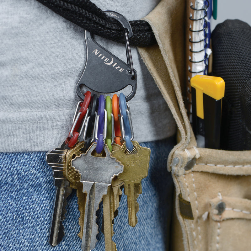 Nite Ize KeyRack 2 in. D Stainless Steel Black Carabiner Key Chain