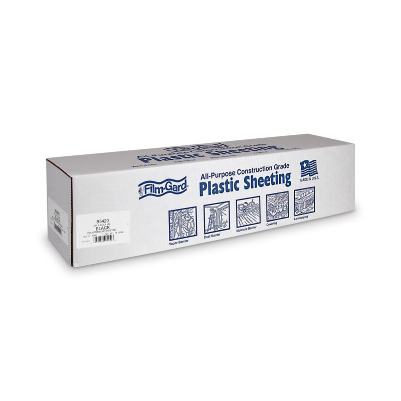 Film-Gard Plastic Sheeting 4 mil X 20 ft. W X 50 ft. L Polyethylene Black 1 pk