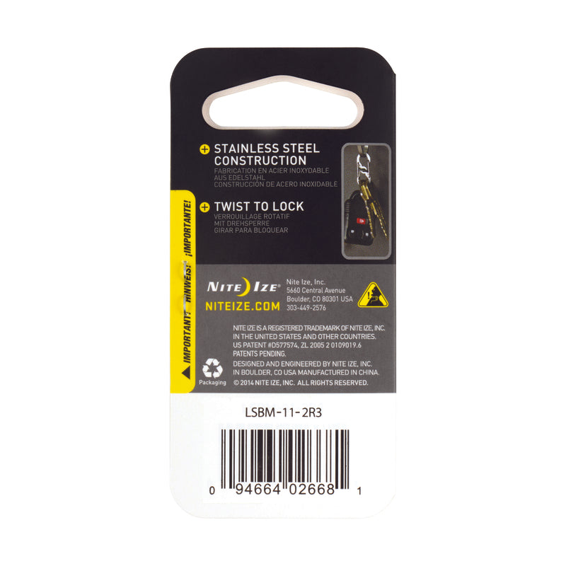 Nite Ize MicroLock 1.8 in. D Stainless Steel Silver Carabiner Key Holder