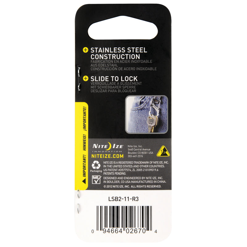 Nite Ize S-Biner SlideLock 1.85 in. D Stainless Steel Silver Carabiner Key Chain