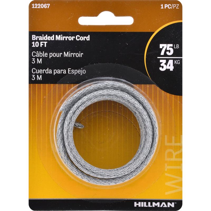 MIRROR HANG CORD 10'ZINC