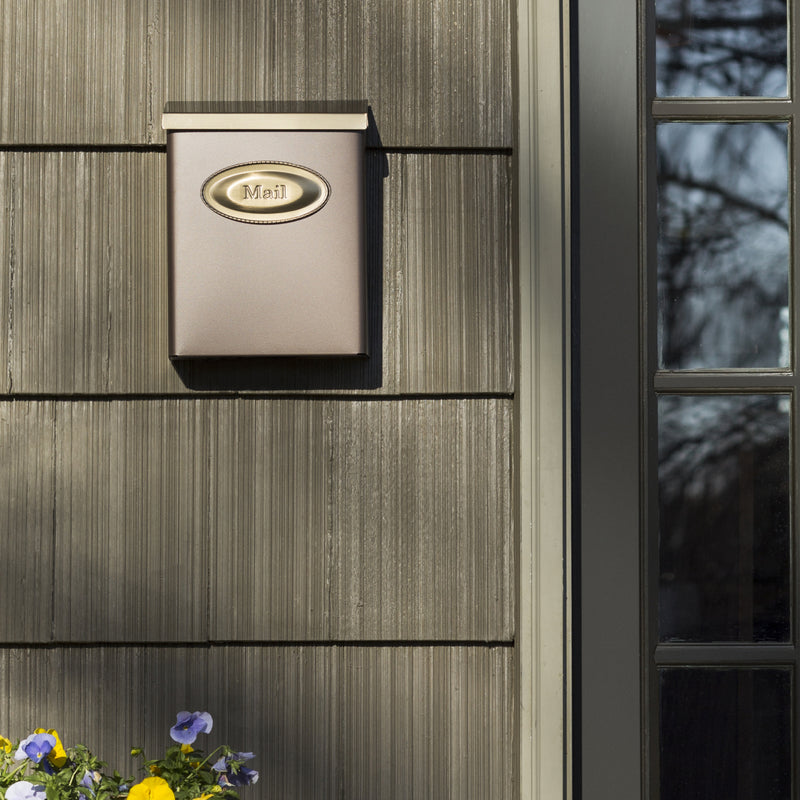 Gibraltar Mailboxes Designer Classic Galvanized Steel Wall Mount Venetian Bronze Mailbox