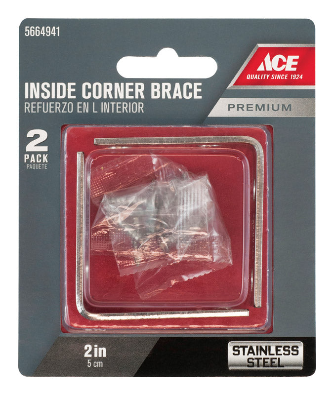 CORNER BRACE 2X5/8" SS