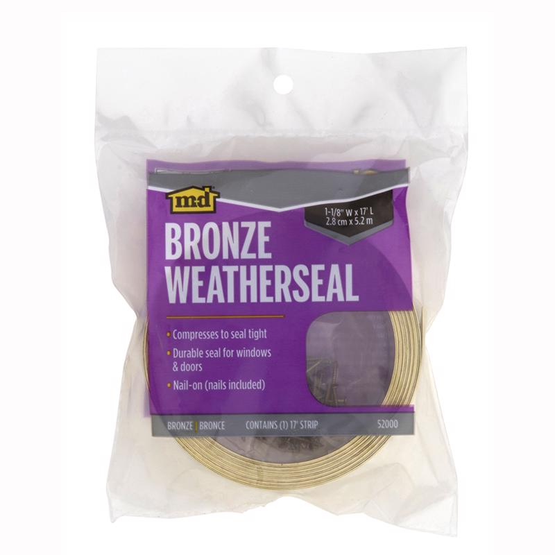 WEATHRSTRP METAL 17'BRNZ