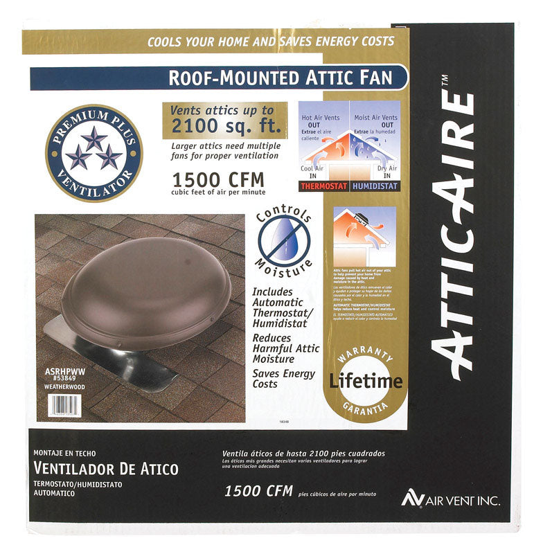 VENT PWR 1/6HP WTHR WOOD