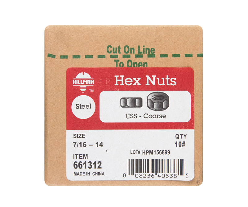 10# FIN HX NUTS 7/16-14
