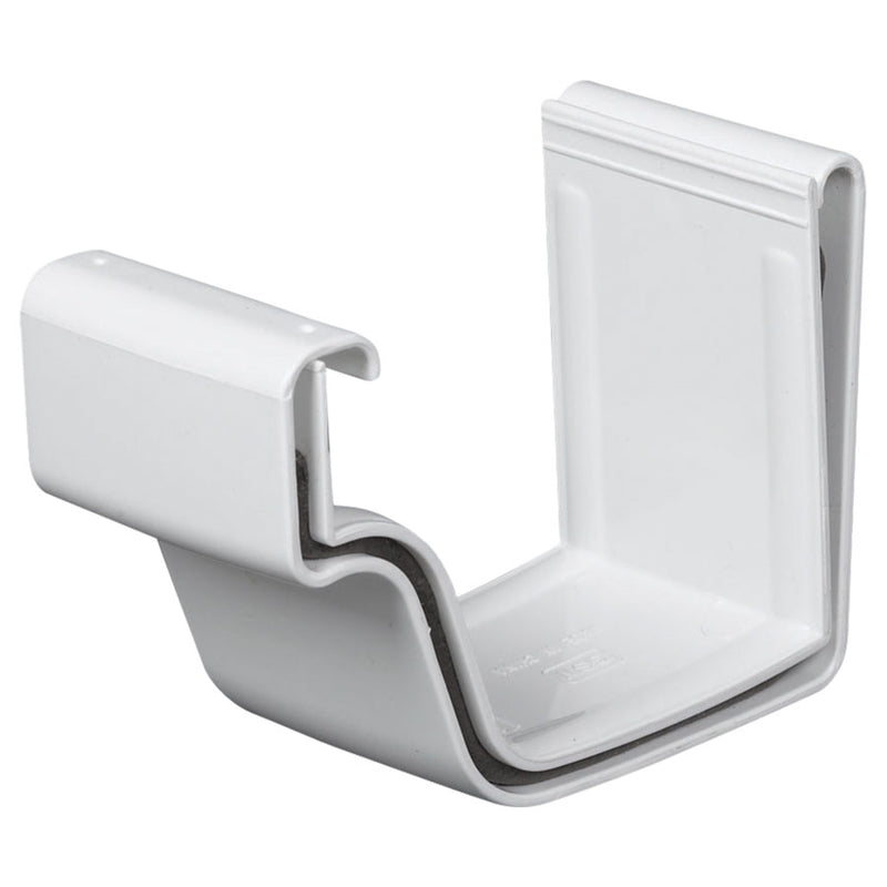 GUTTER CONNECTR VNYL WHT