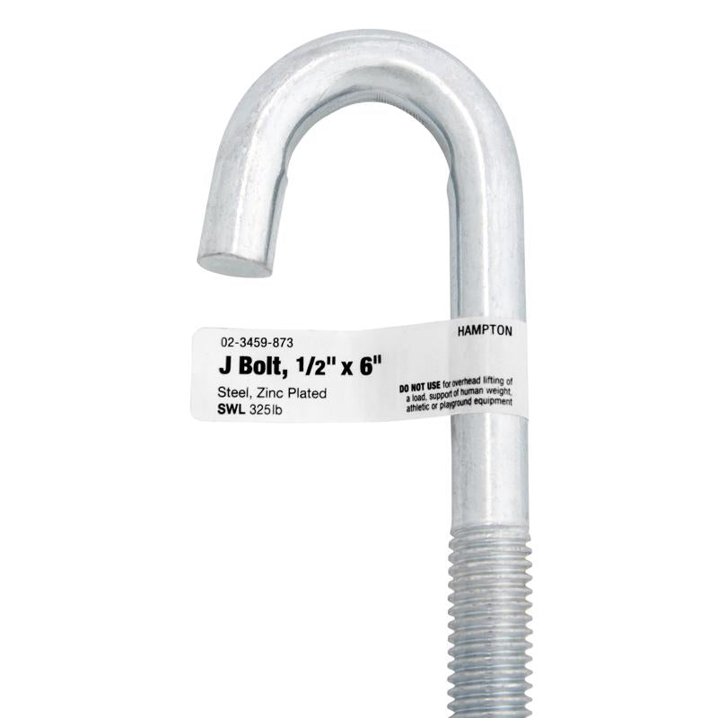 BOLT J W/NUT 1/2"X6"