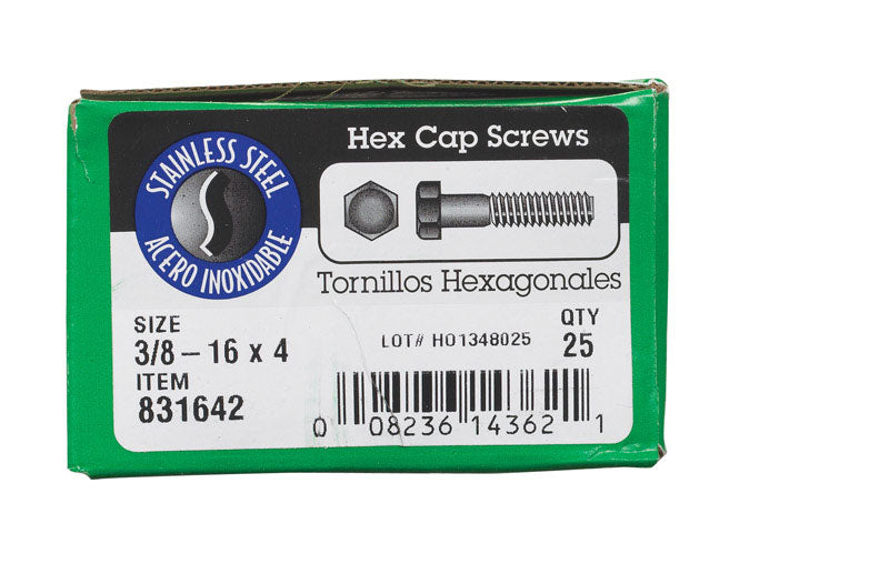 BOLT 3/8HEX4" SS