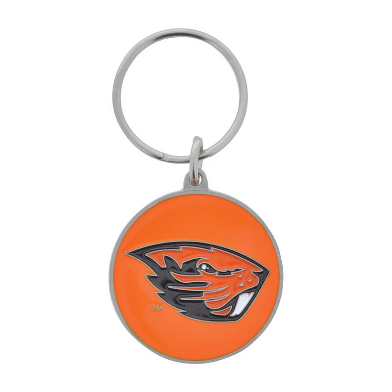 HILLMAN NCAA Tempered Steel Orange Split Ring Keychain