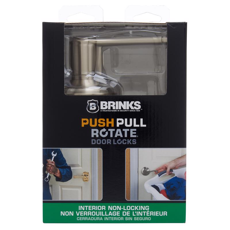 Brinks Push Pull Rotate Glenshaw Satin Nickel Passage Lever KW1 1.75 in.