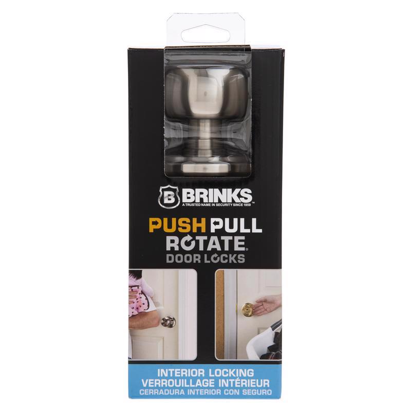 Brinks Push Pull Rotate Barrett Satin Nickel Single Cylinder Lock KW1 1.75 in.