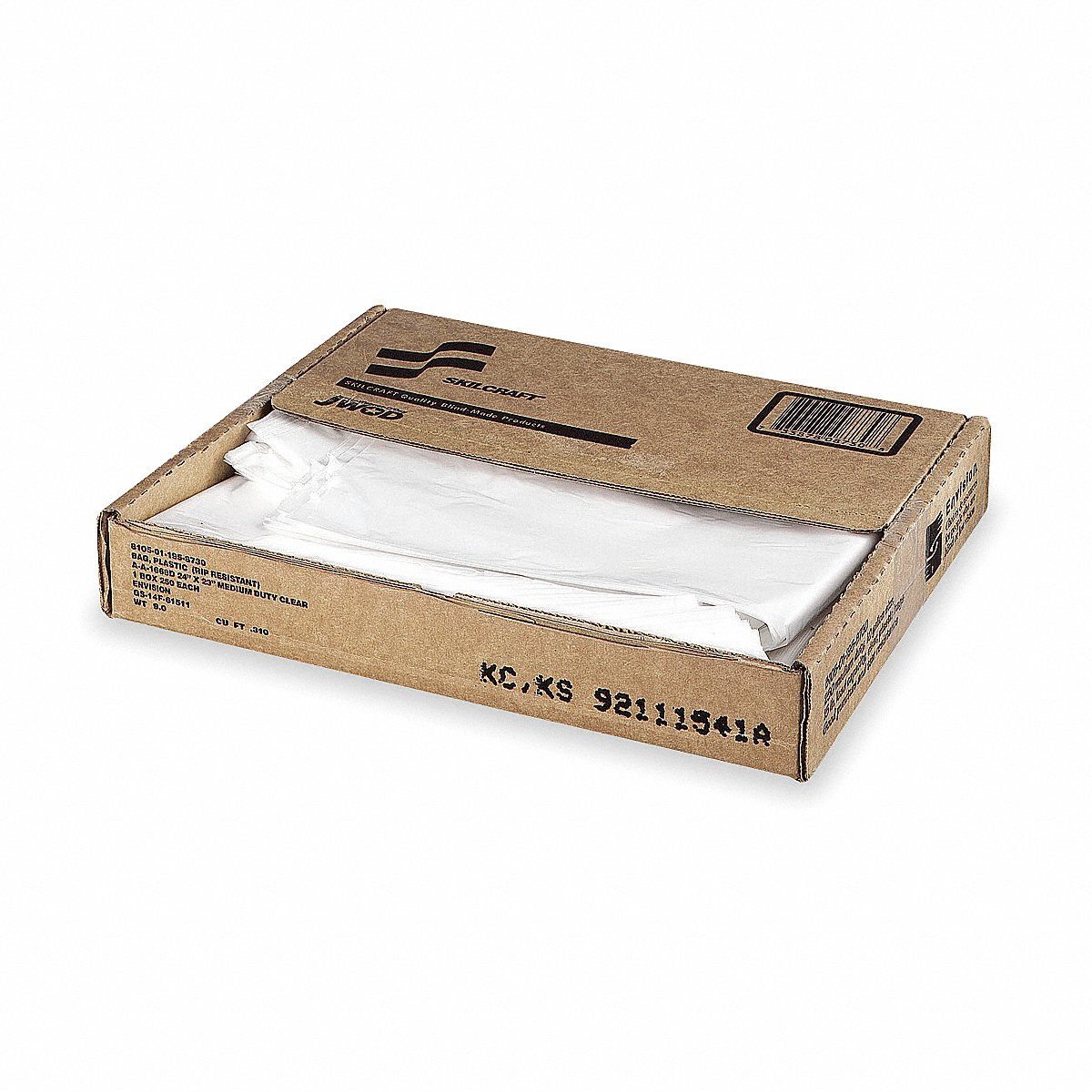 Ability One Trash Bag, 10 Gal., Clear, Pk250 (8105-01-195-8730)