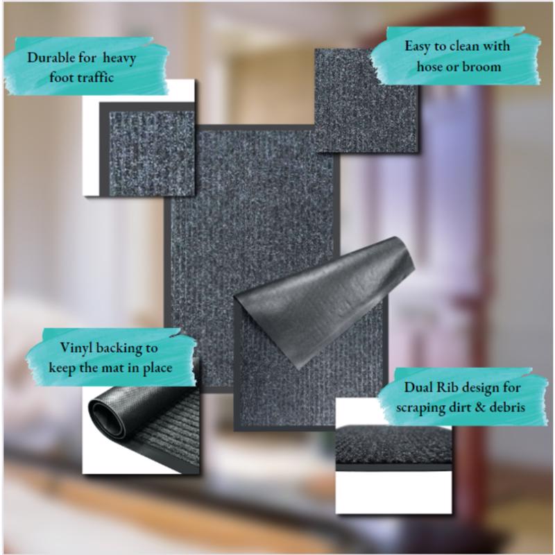 Sports Licensing Solutions 18 in. W X 28 in. L Black Ribbed Polypropylene Door Mat