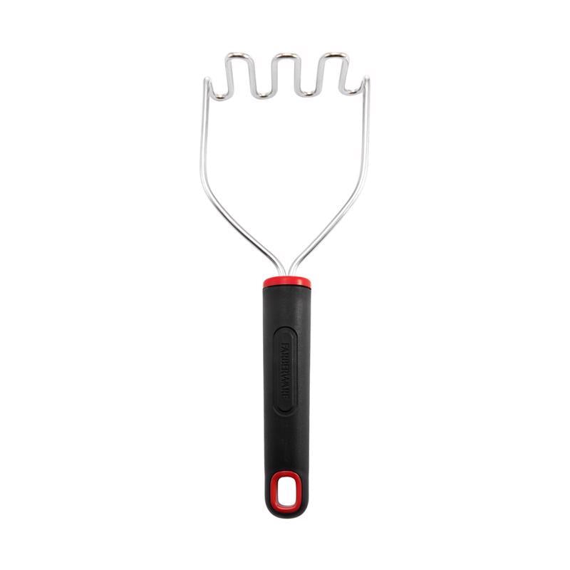 Farberware Black/Silver Plastic/Stainless Steel Potato Masher