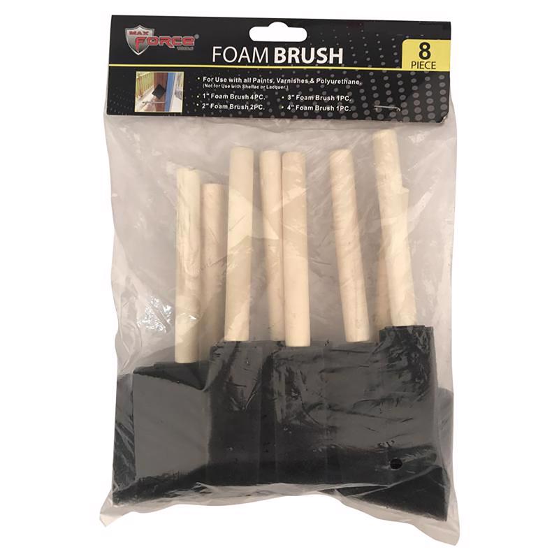 FOAM BRUSH WOOD 8PK