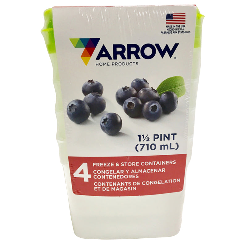 Arrow Home Products 1.5 pt White Food Storage Container 4 pk