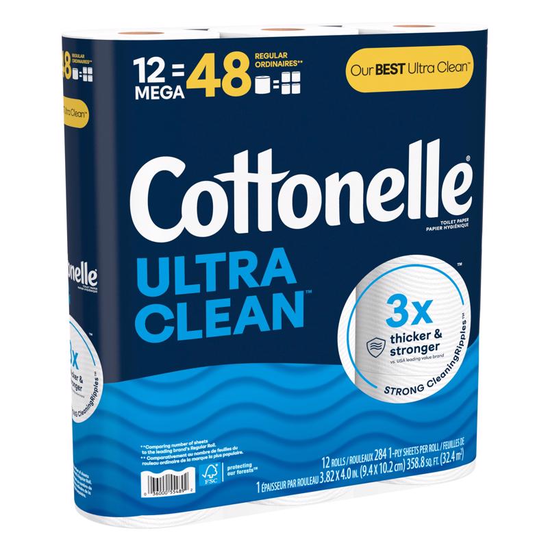 Cottonelle Ultra CleanCare Toilet Paper 12 Rolls 310 sheet