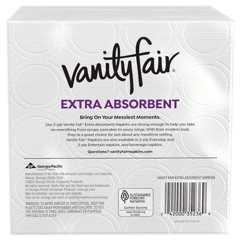 Vanity Fair Napkins 80 sheet 2 ply 80 pk