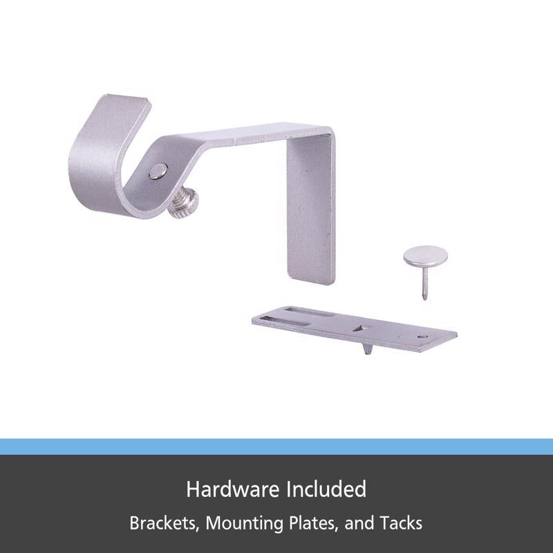 Kenney Fast Fit Brushed Nickel Silver Curtain Rod Bracket 5/8 in. L