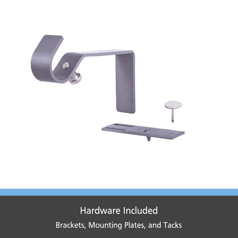 Kenney Fast Fit Pewter Gray Curtain Rod Bracket 5/8 in. L