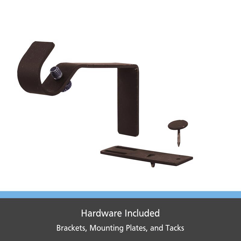 Kenney Fast Fit Oil Rubbed Bronze Brown Curtain Rod Bracket 5/8 in. L