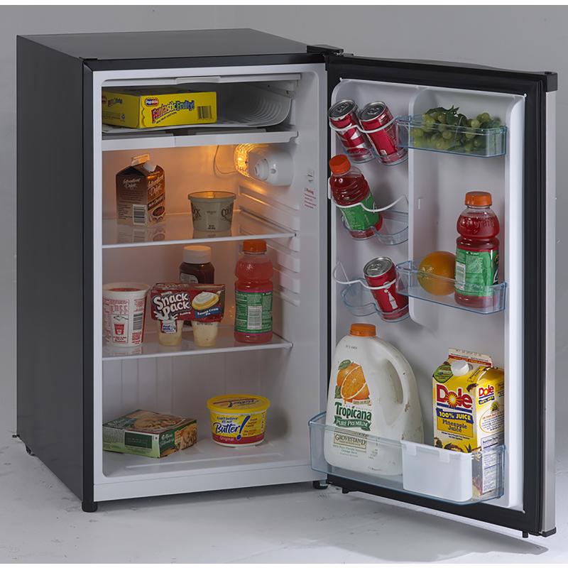Avanti 4.4 cu ft Black/Silver Stainless Steel Compact Refrigerator 228 W