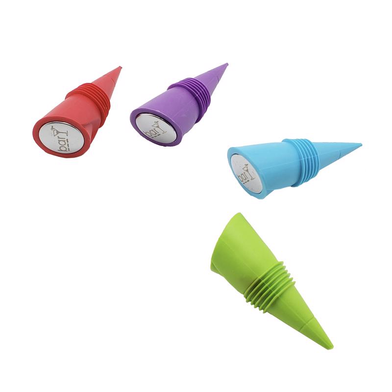 WINE STOPPER SILICN 4PK