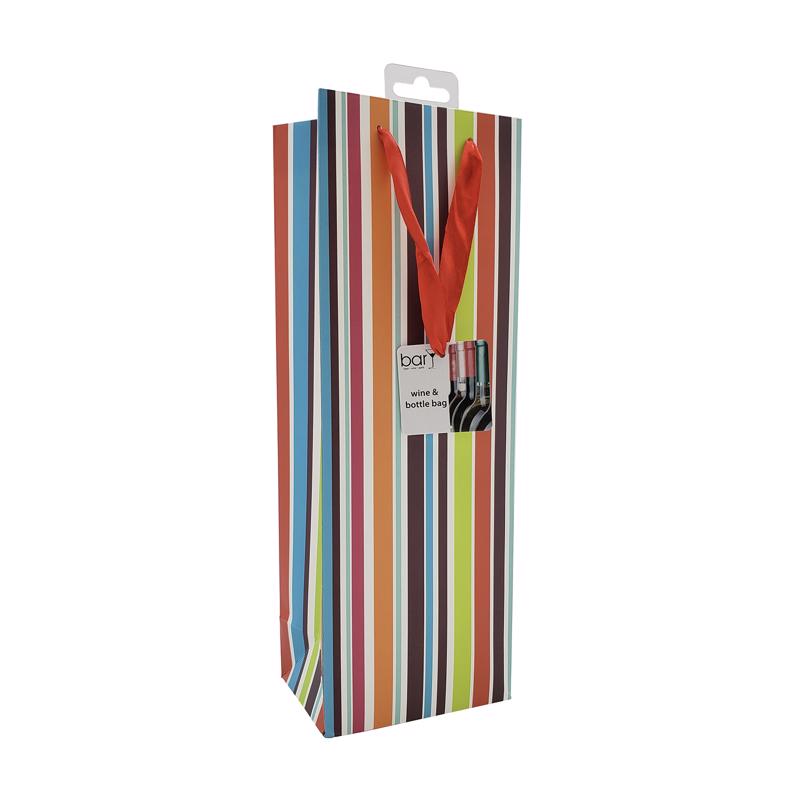 BarY3 12 lb. capacity Multicolored Paper Bottle Gift Bag