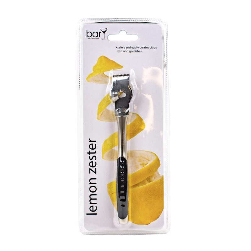 BarY3 Black/Silver Stainless Steel Lemon Zester