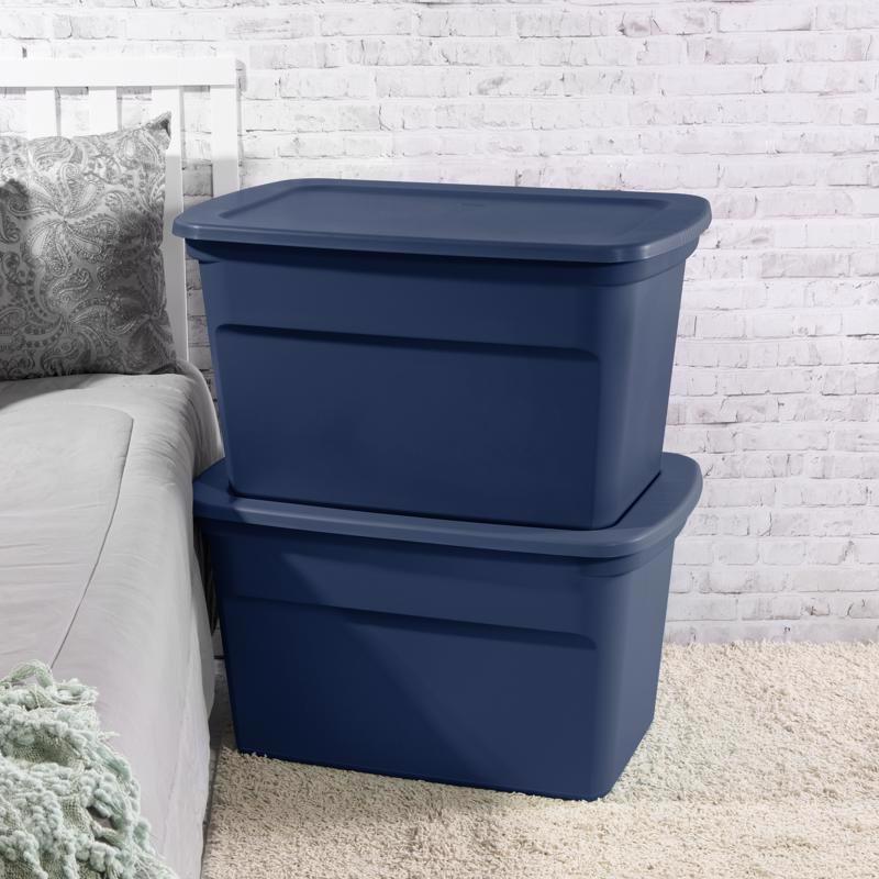 Sterilite 30 gal Blue Storage Tote 17.125 in. H X 20.25 in. W X 30.5 in. D Stackable