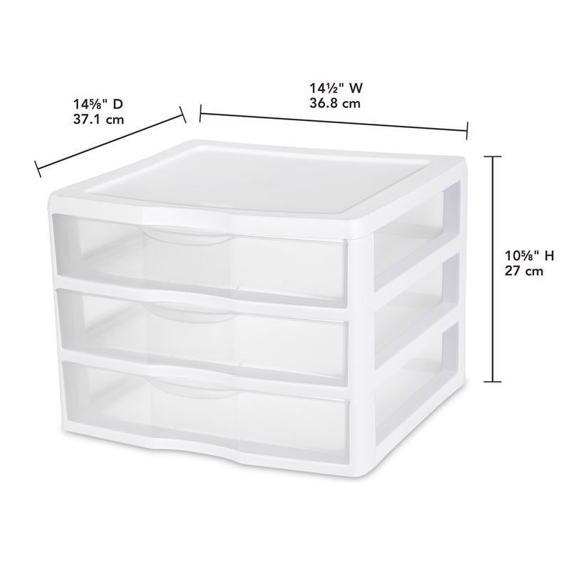 Sterilite 4.2 cu ft White Drawer Organizer 10.625 in. H X 14.5 in. W X 14.625 in. D Stackable