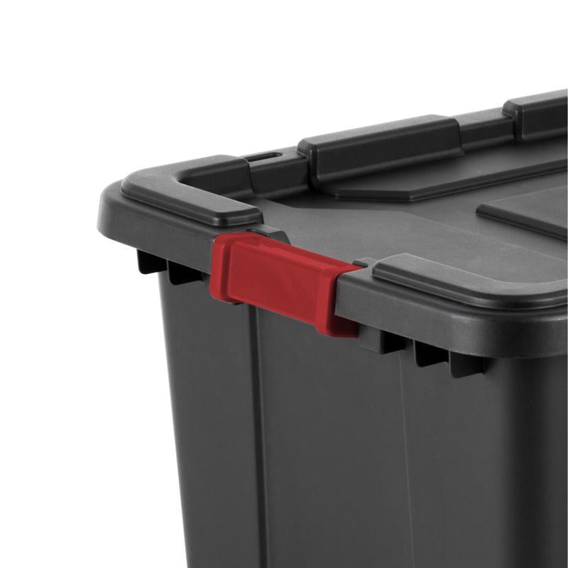 Sterilite 27 gal Black Storage Tote 15.25 in. H X 20.625 in. W X 30.5 in. D Stackable