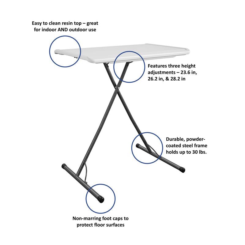 Cosco 18.03 in. W X 31.26 in. L Rectangular Adjustable Height Table
