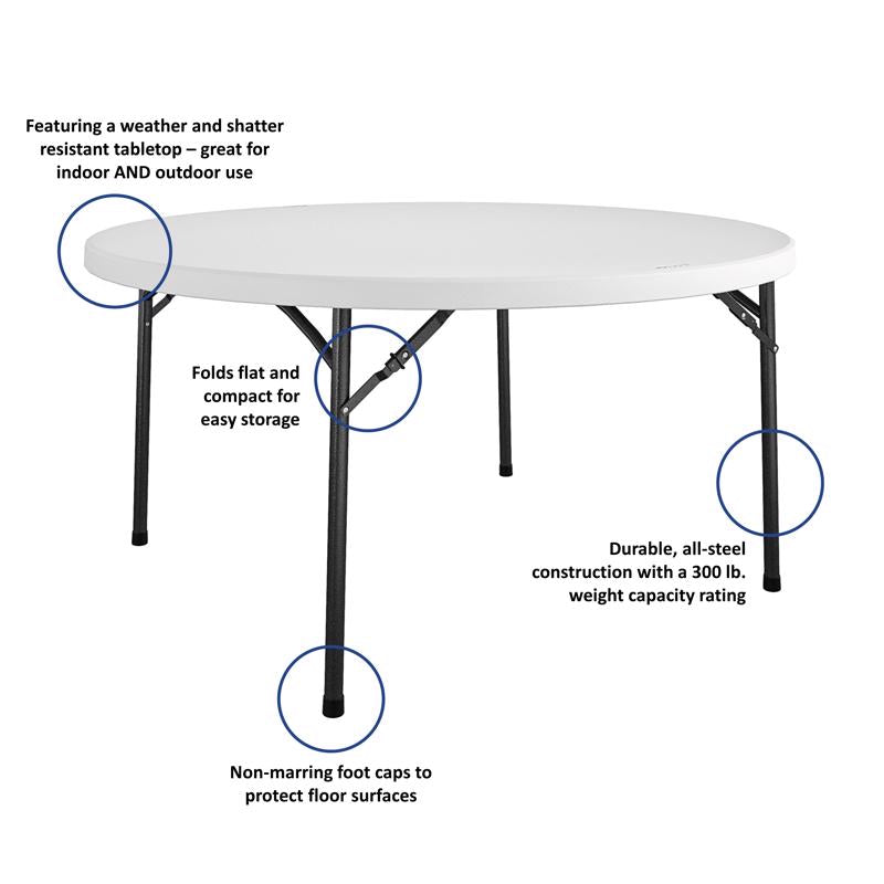 Cosco 60 in. W X 60 in. L Round Folding Table