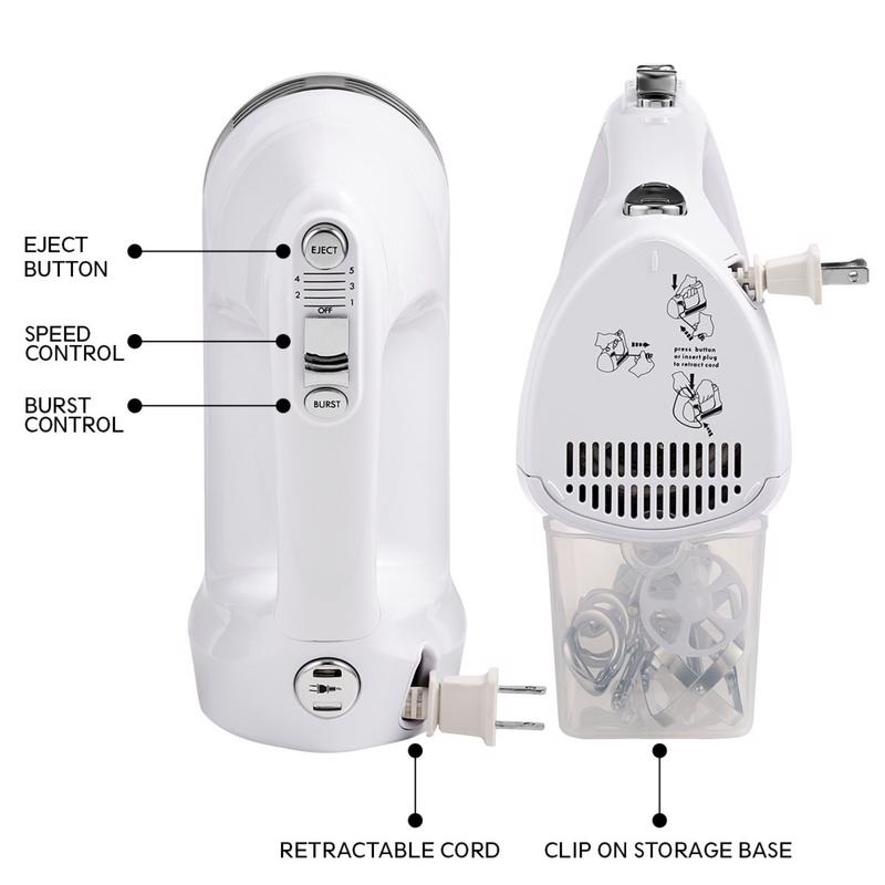 Kenmore White 5 speed Hand Mixer