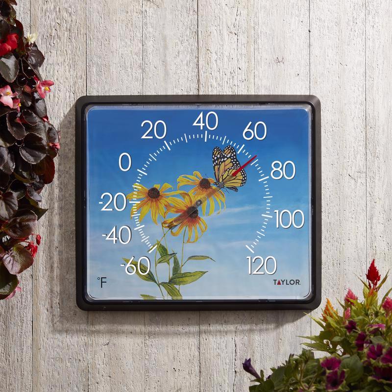Taylor Butterfly Dial Thermometer Plastic Multicolored 14 in.