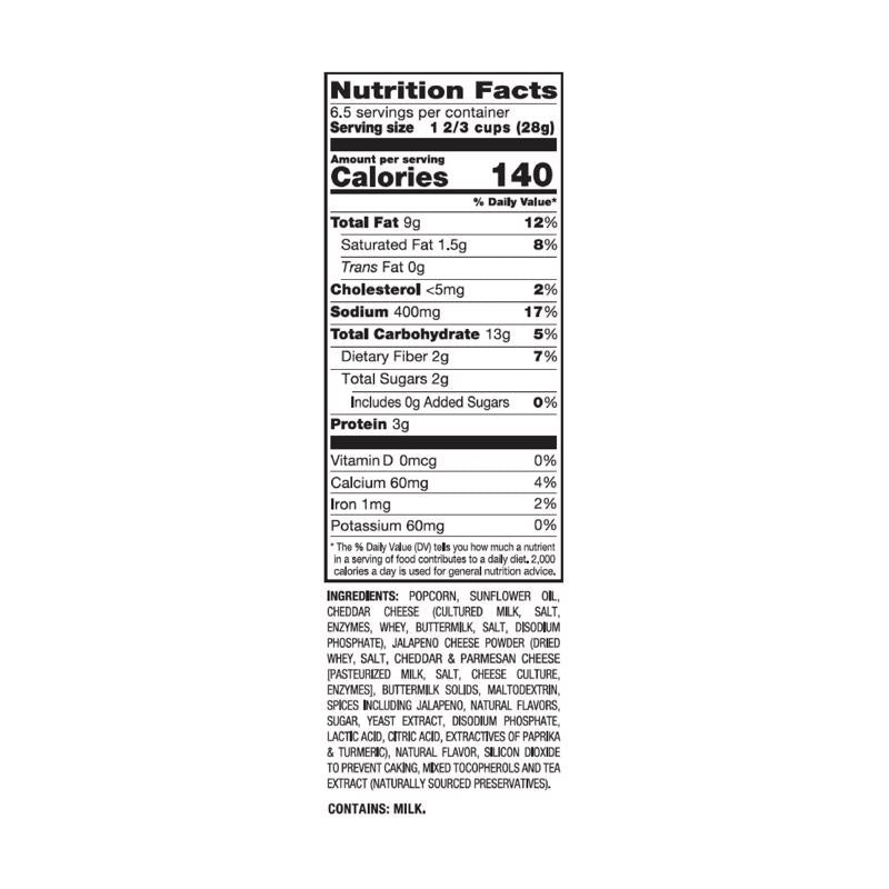 Colorado Jack Legendary White Cheddar and Jalapeno Gourmet Popcorn 6.5 oz Bagged