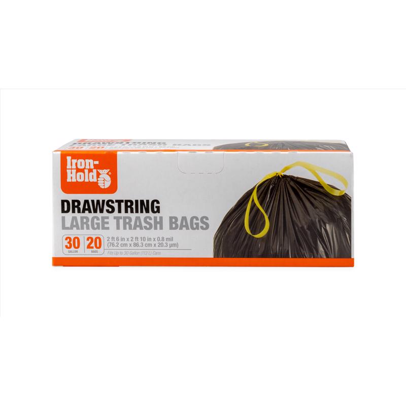 TRASH BAGS BLK 30G 20PK