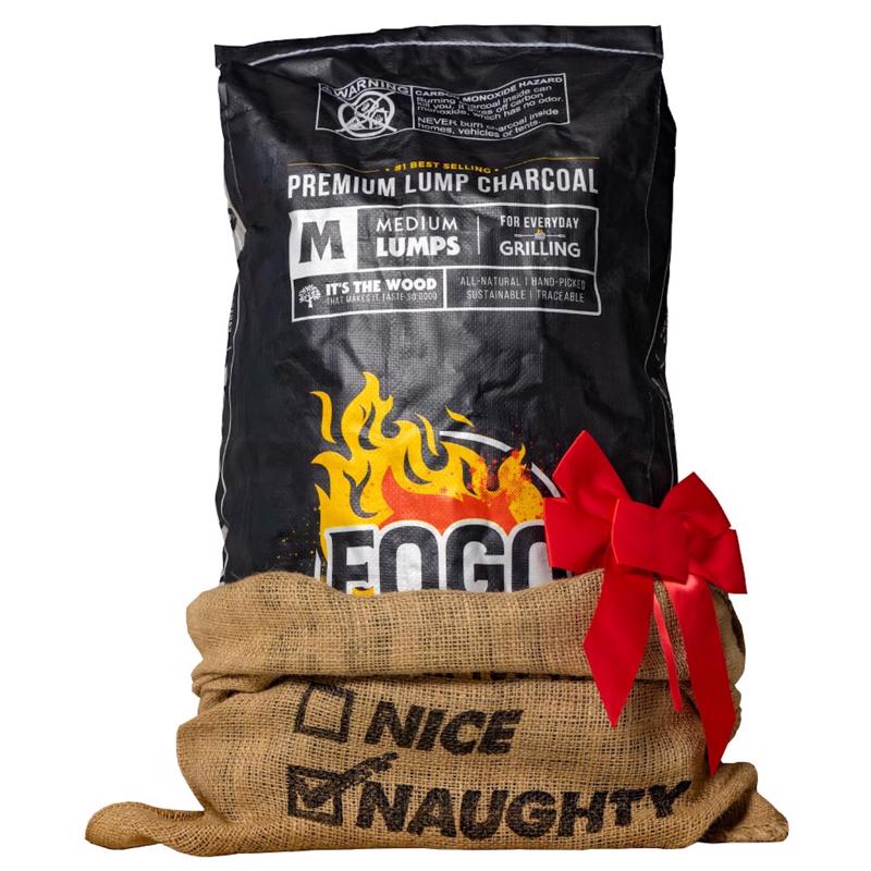 FOGO Brown Santa's Bag of Coal Gift Bag